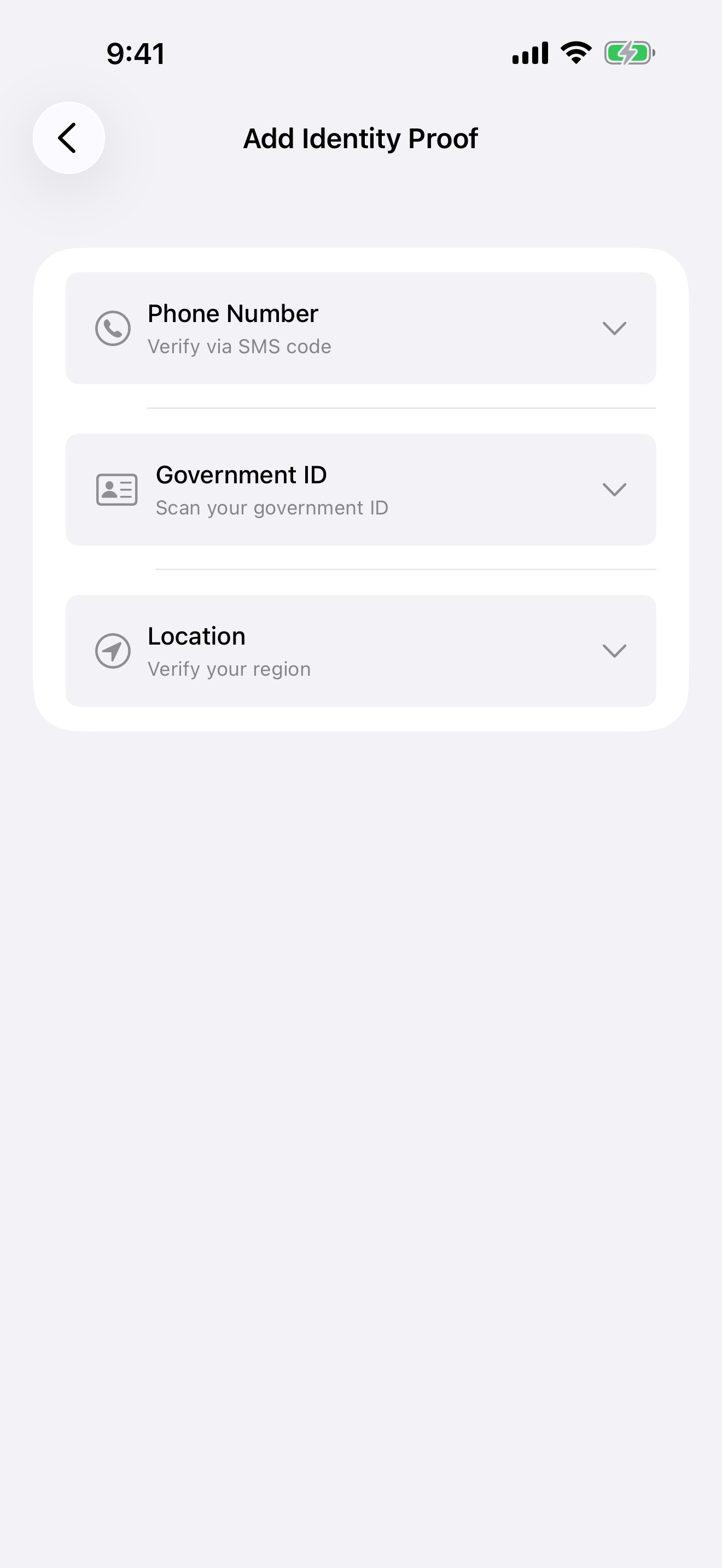 Available identity proofs