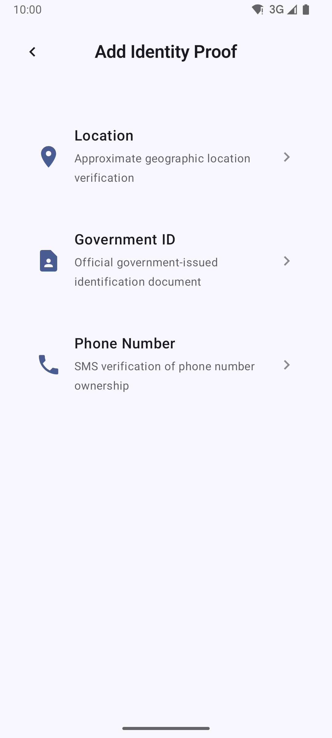 Available identity proofs